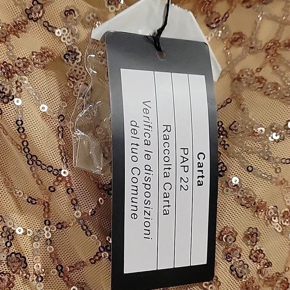 Elegant Gold Sequin Evening Gown - Picture 16 of 16